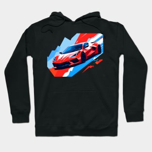 C8 Corvette Racing Torch Red sportscar retro design vintage style supercar Classic car vibes with a torch red C8 Corvette Retro flair for C8 Corvette enthusiasts Hoodie